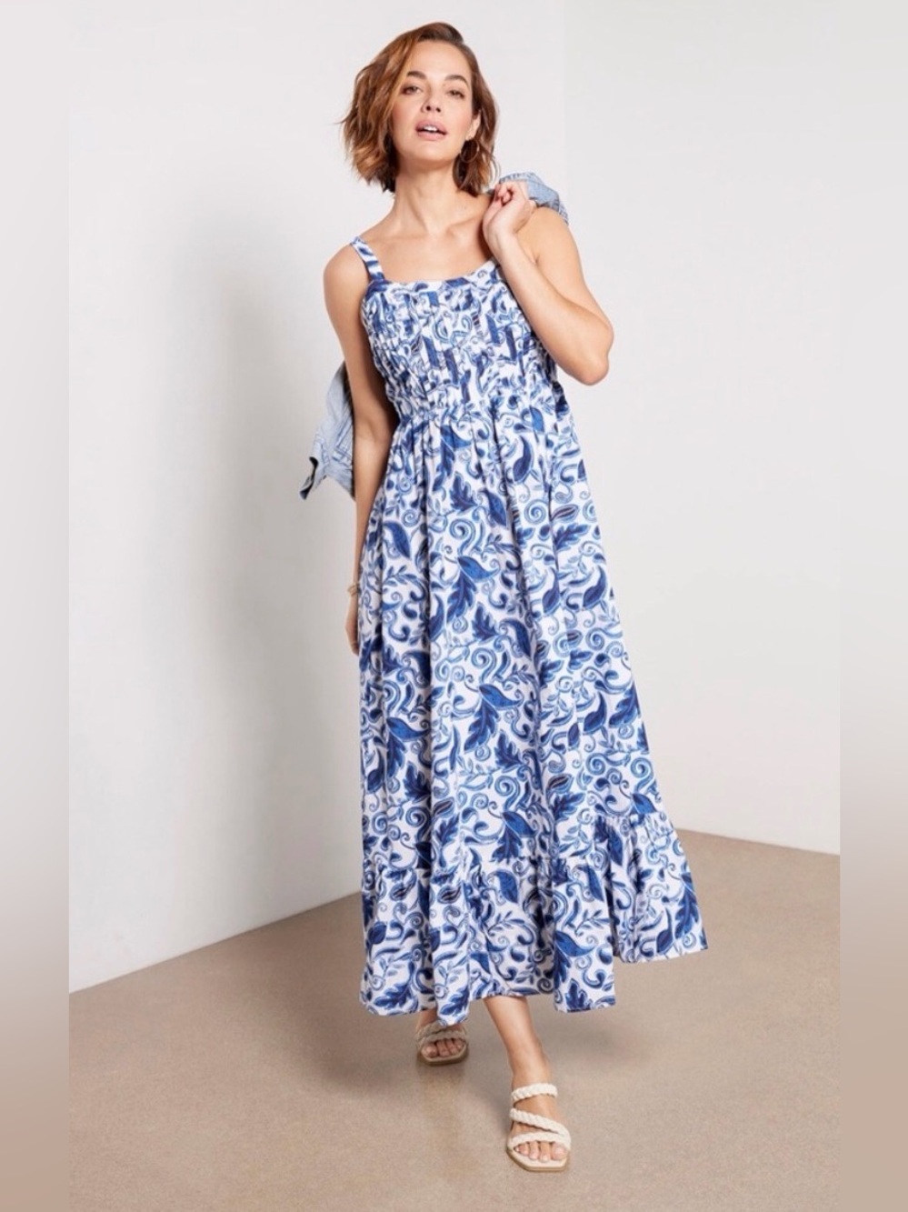 Cleobella NEW Tia Organic Cotton Paisley Maxi Dress Small